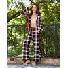 Ekouaer Womens Long Sleeve Pajamas Set Button Down Pj Sets Cute Bow Tie Pjs(Red and Black Checkered)