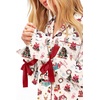 Ekouaer Womens Long Sleeve Pajamas Set Button Down Pj Sets Cute Bow Tie Pjs(Santa Claus and Bells)