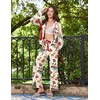 Ekouaer Womens Long Sleeve Pajamas Set Button Down Pj Sets Cute Bow Tie Pjs(Santa Claus and Bells)
