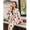 Ekouaer Womens Long Sleeve Pajamas Set Button Down Pj Sets Cute Bow Tie Pjs(Santa Claus and Bells)