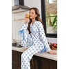 Ekouaer Womens Long Sleeve Pajamas Set Button Down Pj Sets Cute Bow Tie Pjs(White and Pink Bow)