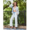 Ekouaer Womens Long Sleeve Pajamas Set Button Down Pj Sets Cute Bow Tie Pjs(White and Pink Bow)