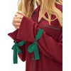 Ekouaer Womens Long Sleeve Pajamas Set Button Down Pj Sets Cute Bow Tie Pjs(Wine Red)