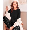Ekouaer Womens Pajama Sets Long Sleeve Pjs with Jogger Pants Soft Sleepwear(Black Bow Heart)