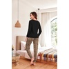 Ekouaer Womens Pajama Sets Long Sleeve Pjs with Jogger Pants Soft Sleepwear(Brown Leopard)