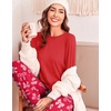 Ekouaer Womens Pajama Sets Long Sleeve Pjs with Jogger Pants Soft Sleepwear(Checkered Bow)