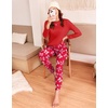 Ekouaer Womens Pajama Sets Long Sleeve Pjs with Jogger Pants Soft Sleepwear(Checkered Bow)
