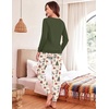Ekouaer Womens Pajama Sets Long Sleeve Pjs with Jogger Pants Soft Sleepwear(Christmas Printed)