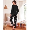 Ekouaer Womens Pajama Sets Long Sleeve Pjs with Jogger Pants Soft Sleepwear(Good Night Bow)