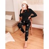 Ekouaer Womens Pajama Sets Long Sleeve Pjs with Jogger Pants Soft Sleepwear(Good Night Bow)