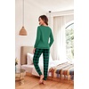 Ekouaer Womens Pajama Sets Long Sleeve Pjs with Jogger Pants Soft Sleepwear(Green and Black Plaid)