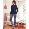 Ekouaer Womens Pajama Sets Long Sleeve Pjs with Jogger Pants Soft Sleepwear(Leopard Yak)