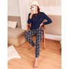 Ekouaer Womens Pajama Sets Long Sleeve Pjs with Jogger Pants Soft Sleepwear(Leopard Yak)