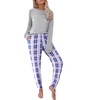 Ekouaer Womens Pajama Sets Long Sleeve Pjs with Jogger Pants Soft Sleepwear(Light Pink Plaid)