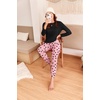 Ekouaer Womens Pajama Sets Long Sleeve Pjs with Jogger Pants Soft Sleepwear(Pink Love)