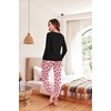 Ekouaer Womens Pajama Sets Long Sleeve Pjs with Jogger Pants Soft Sleepwear(Pink Love)