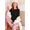 Ekouaer Womens Pajama Sets Long Sleeve Pjs with Jogger Pants Soft Sleepwear(Pink Love)