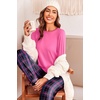 Ekouaer Womens Pajama Sets Long Sleeve Pjs with Jogger Pants Soft Sleepwear(Pink Plaid)