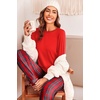 Ekouaer Womens Pajama Sets Long Sleeve Pjs with Jogger Pants Soft Sleepwear(Red Plaid)