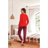 Ekouaer Womens Pajama Sets Long Sleeve Pjs with Jogger Pants Soft Sleepwear(Red Plaid)