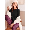 Ekouaer Womens Pajama Sets Long Sleeve Pjs with Jogger Pants Soft Sleepwear(Rose Leopard)