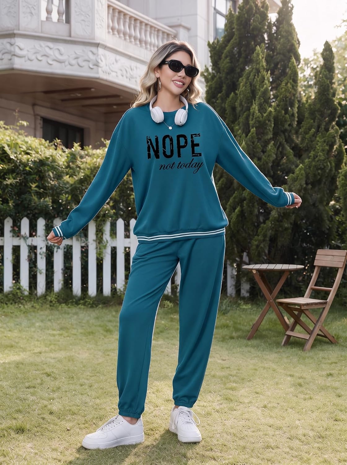 image:imageEkouaer Womens 2 Piece Lounge Sets Casual Matching Set 2026 Fashion OutfitBlue Greennope
