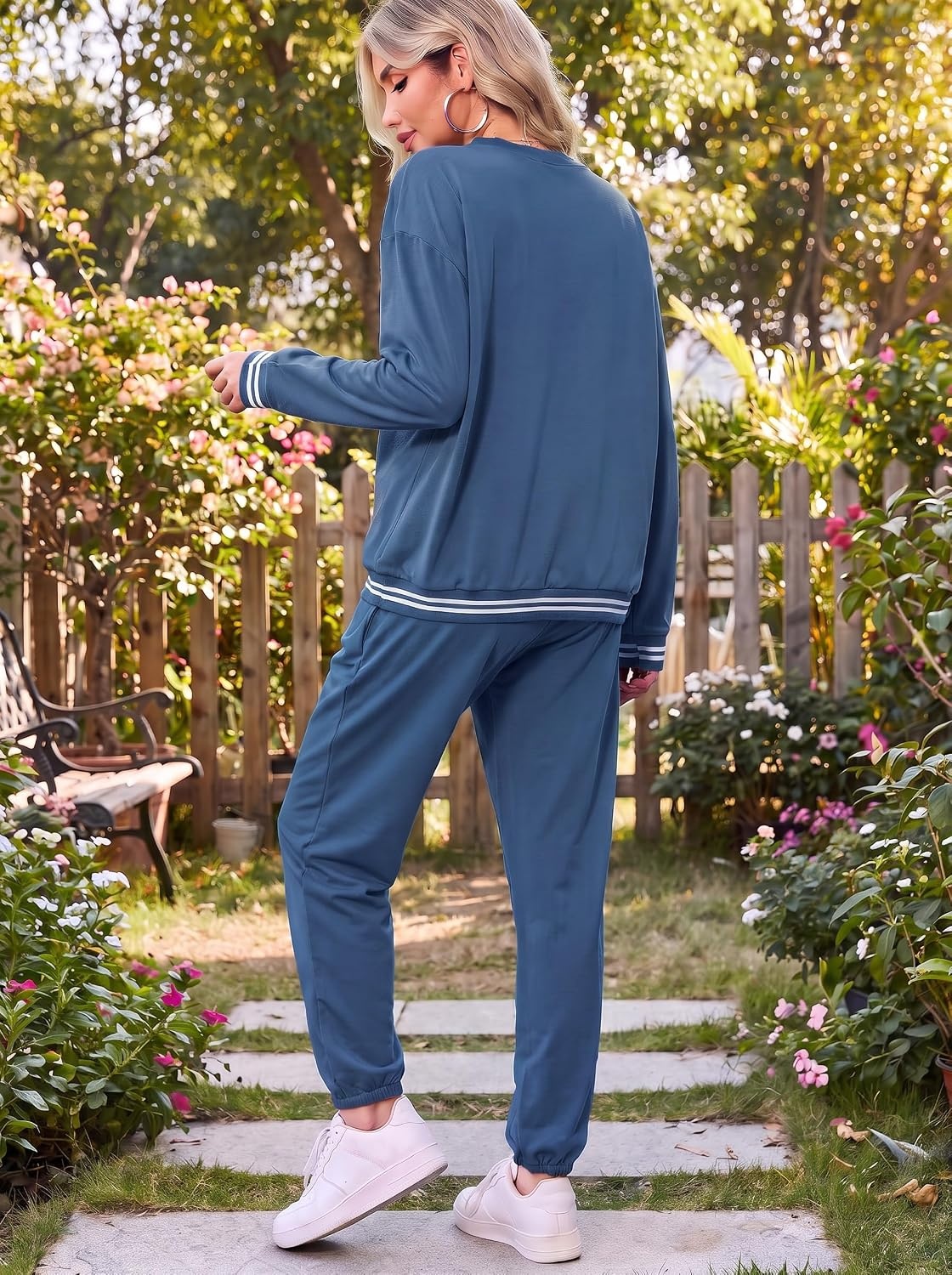 image:imageEkouaer Womens 2 Piece Lounge Sets Casual Matching Set 2026 Fashion OutfitNavy Bluenope