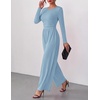 Ekouaer Long Sleeve Jumpsuits for Women Dressy Fall One Piece Outfits(Baby Blue)