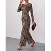 Ekouaer Long Sleeve Jumpsuits for Women Dressy Fall One Piece Outfits(Leopard)