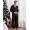 Ekouaer Men’s Pajama Sets Long Sleeve Loungewear Button Down Pjs with Pants(Black)