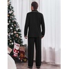 Ekouaer Men’s Pajama Sets Long Sleeve Loungewear Button Down Pjs with Pants(Black)