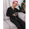 Ekouaer Men’s Pajama Sets Long Sleeve Loungewear Button Down Pjs with Pants(Black)