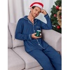 Ekouaer Men’s Pajama Sets Long Sleeve Loungewear Button Down Pjs with Pants(Blue)