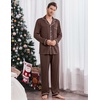 Ekouaer Men’s Pajama Sets Long Sleeve Loungewear Button Down Pjs with Pants(Brown)