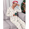 Ekouaer Men’s Pajama Sets Long Sleeve Loungewear Button Down Pjs with Pants(Christmas Apricot Pattern)