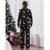 Ekouaer Men’s Pajama Sets Long Sleeve Loungewear Button Down Pjs with Pants(Christmas Black Candy Canes)