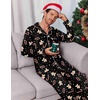 Ekouaer Men’s Pajama Sets Long Sleeve Loungewear Button Down Pjs with Pants(Christmas Black Candy Canes)