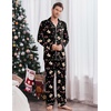 Ekouaer Men’s Pajama Sets Long Sleeve Loungewear Button Down Pjs with Pants(Christmas Black Candy Canes)