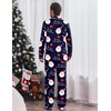Ekouaer Men’s Pajama Sets Long Sleeve Loungewear Button Down Pjs with Pants(Christmas Navy Santa Claus)