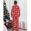 Ekouaer Men’s Pajama Sets Long Sleeve Loungewear Button Down Pjs with Pants(Christmas Red Santa Claus)