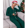 Ekouaer Men’s Pajama Sets Long Sleeve Loungewear Button Down Pjs with Pants(Green)