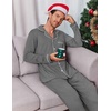 Ekouaer Men’s Pajama Sets Long Sleeve Loungewear Button Down Pjs with Pants(Grey)