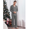 Ekouaer Men’s Pajama Sets Long Sleeve Loungewear Button Down Pjs with Pants(Grey)