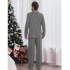 Ekouaer Men’s Pajama Sets Long Sleeve Loungewear Button Down Pjs with Pants(Grey)