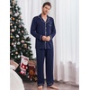 Ekouaer Men’s Pajama Sets Long Sleeve Loungewear Button Down Pjs with Pants(Navy Blue)