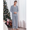 Ekouaer Men’s Pajama Sets Long Sleeve Loungewear Button Down Pjs with Pants(Navy Stripe)