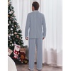 Ekouaer Men’s Pajama Sets Long Sleeve Loungewear Button Down Pjs with Pants(Navy Stripe)