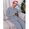 Ekouaer Men’s Pajama Sets Long Sleeve Loungewear Button Down Pjs with Pants(Navy Stripe)