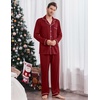 Ekouaer Men’s Pajama Sets Long Sleeve Loungewear Button Down Pjs with Pants(Red)