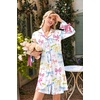 Ekouaer Nightgowns for Women Long Sleeve Button Down Bow Cuffs Sleep Shirt(Colorful Bow)